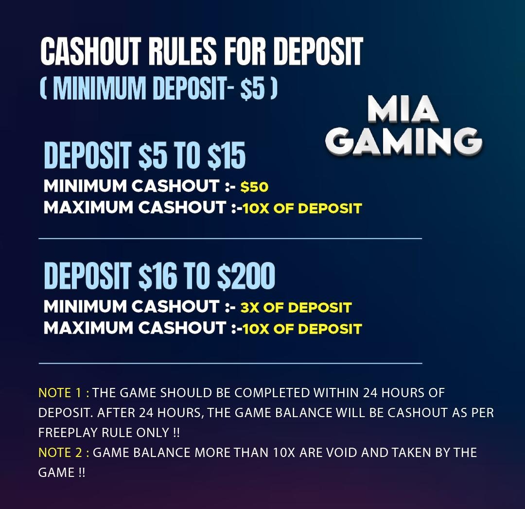 Cashout Rules
